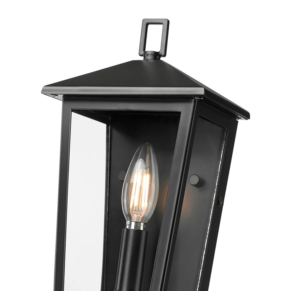 Millennium Lighting 198001-PBK Powder Coated Black Munger 11'' High 1-light Outdoor Wall Sconce - Powder Coated Black Image 4