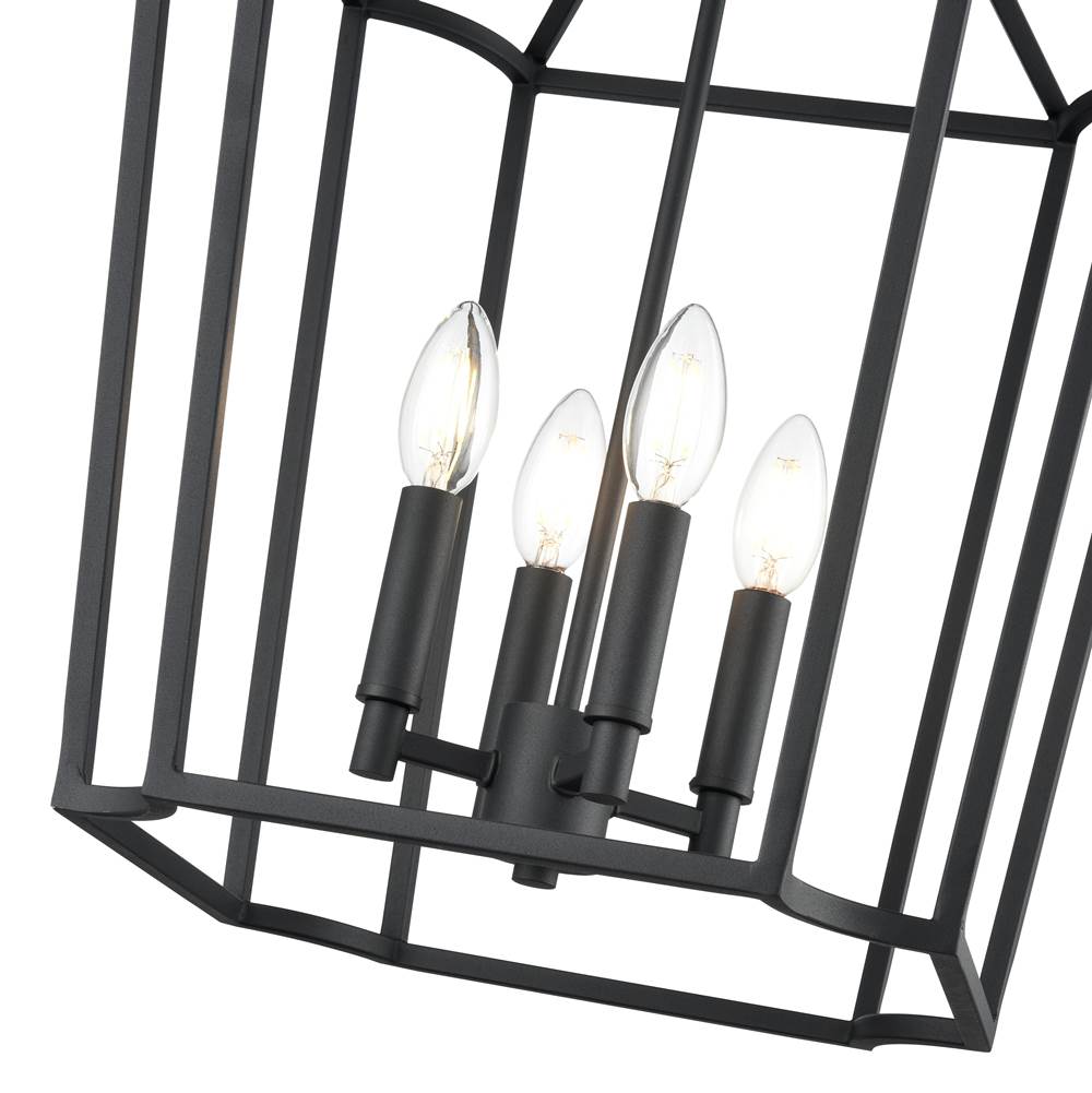 Millennium Lighting 91804-TBK Textured Black Hylena 15'' Wide 4-light Pendant - Textured Black Image 5
