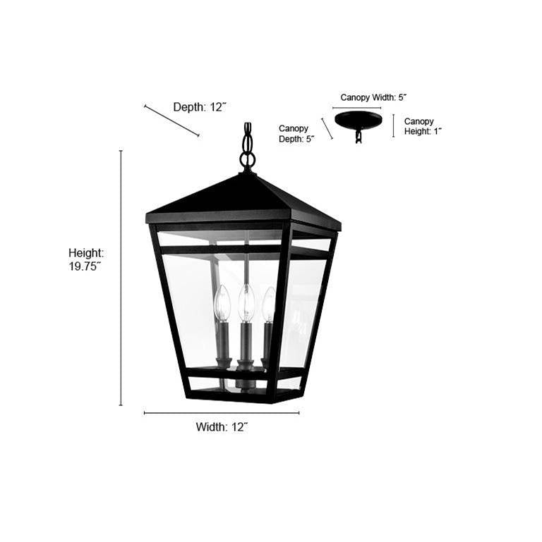 Millennium Lighting 82105-TBK Textured Black Outdoor Hanging Lantern Image 2