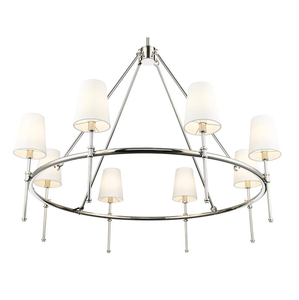 Millennium Lighting 16608-PN Polished Nickel Adorra 40'' Wide 8-light Chandelier - Polished Nickel Image 6