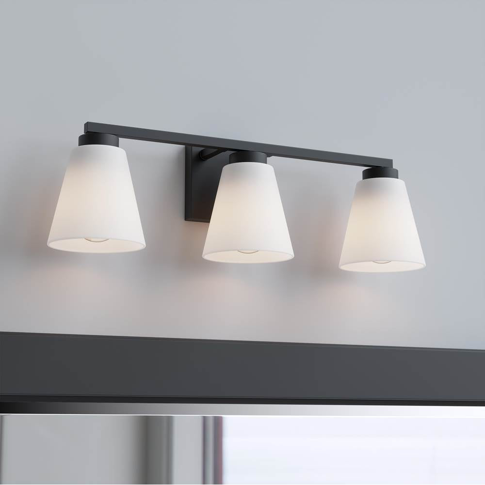 Millennium Lighting 64003WG-MB Matte Black Strayhan 22'' Wide 3-light Vanity Image 4