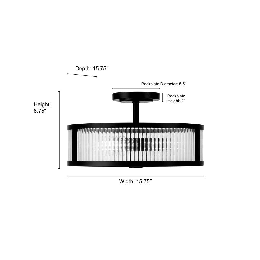 Millennium Lighting 23303-VB Vintage Brass Ardezia 15.75'' Wide 3-light Semi-flush Mount Image 2