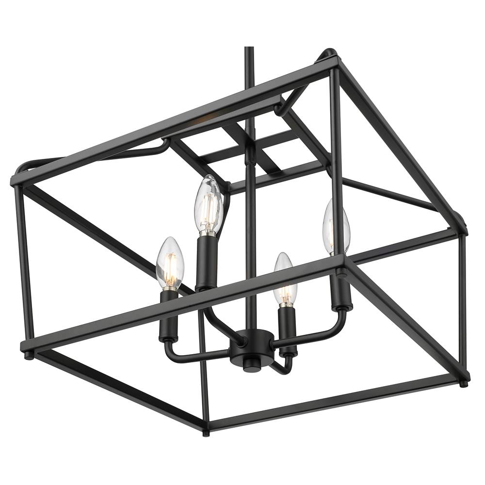 Millennium Lighting 19104-MB Matte Black Nellita 16'' Wide 4-light Pendant - Matte Black Image 7