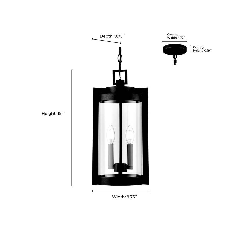 Millennium Lighting 91532-TBK Textured Black Outdoor Hanging Lantern Image 2