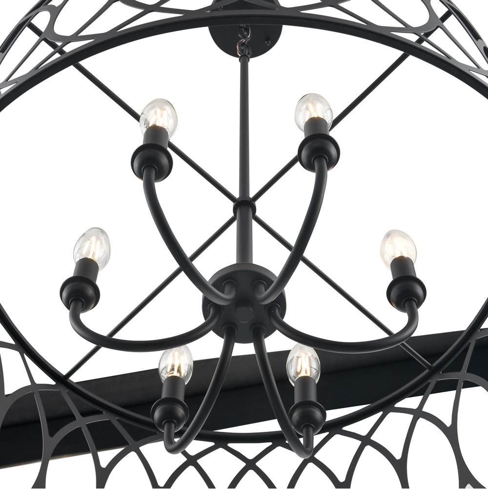 Millennium Lighting 42106-MB Matte Black Arelyn 23'' Wide 6-light Pendant - Matte Black Image 7