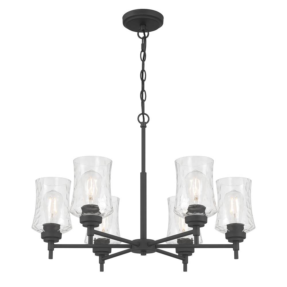 Millennium Lighting 909106-MB Matte Black Clarvyn 25.5'' Wide 6-light Chandelier Image 1