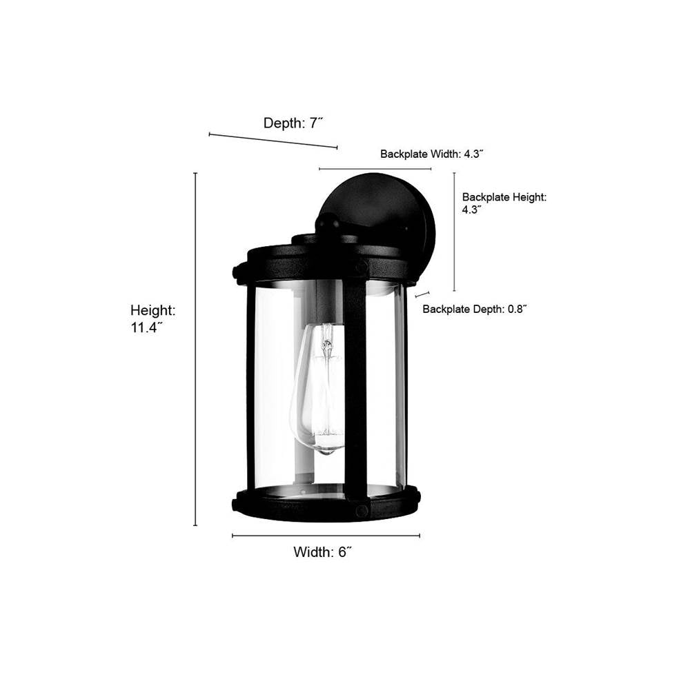 Millennium Lighting 290001-TBK Textured Black Outdoor Wall Sconce Image 2