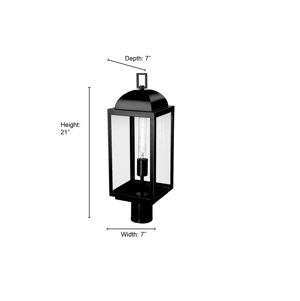 Millennium Lighting 194201-PBK Powder Coated Black Beaufort 21.25'' High 1-light Outdoor Post Lantern - Powder Coated Black Image 2