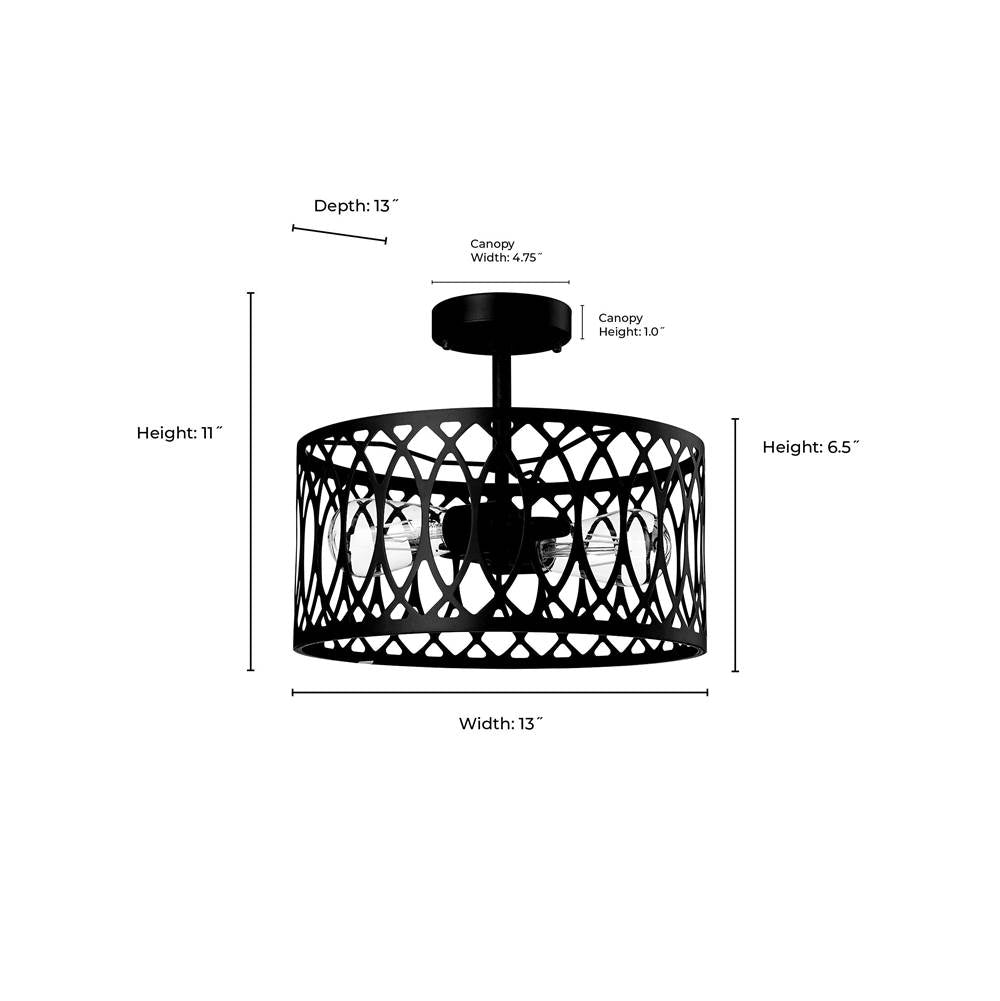 Millennium Lighting 4212-PMG Painted Modern Gold Semi-flush Ceiling Mount Image 2