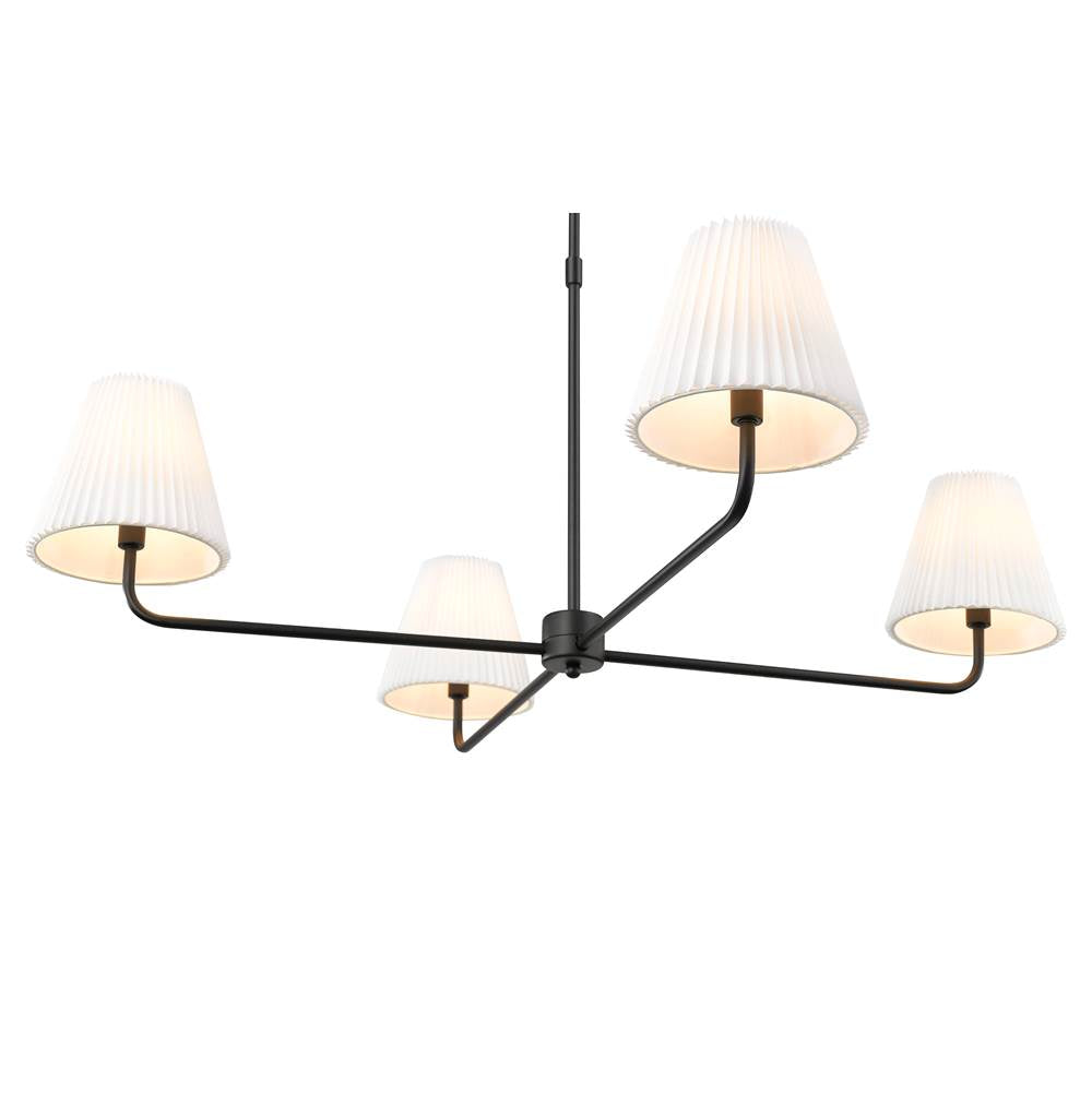 Millennium Lighting 25104-MB Matte Black Ami 40'' Wide 4-light Chandelier - Matte Black Image 6
