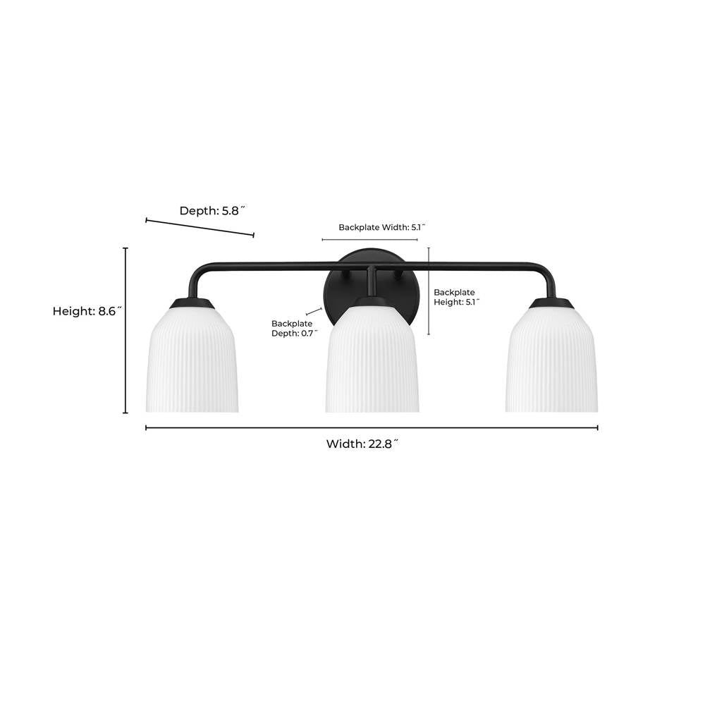 Millennium Lighting 22303-MB Matte Black Vanity Image 3