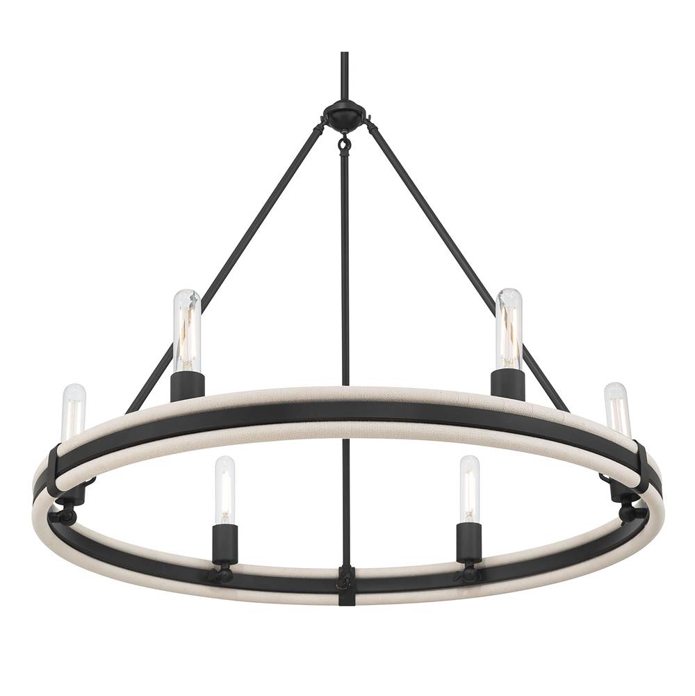 Millennium Lighting 207106-MB Matte Black Rovessa 32'' Wide 6-light Chandelier Image 7