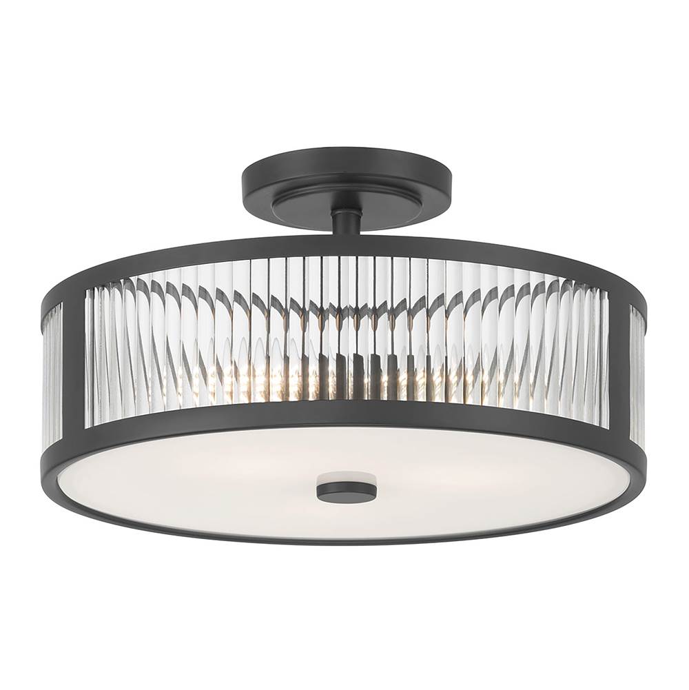 Millennium Lighting 23303-MB Matte Black Ardezia 15.75'' Wide 3-light Semi-flush Mount Image 1