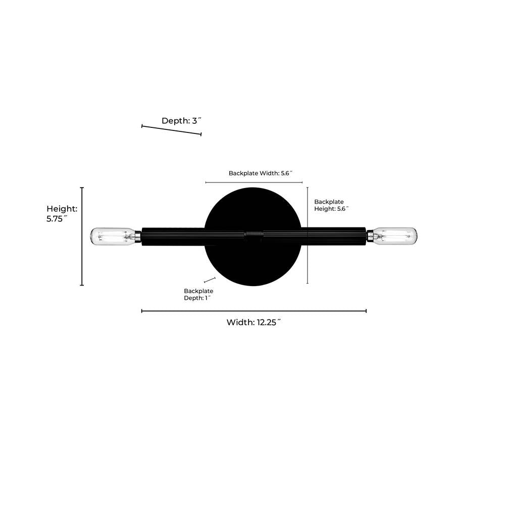 Millennium Lighting 25702-MB Matte Black Skyva 5.75'' High 2-light Wall Sconce - Matte Black Image 2