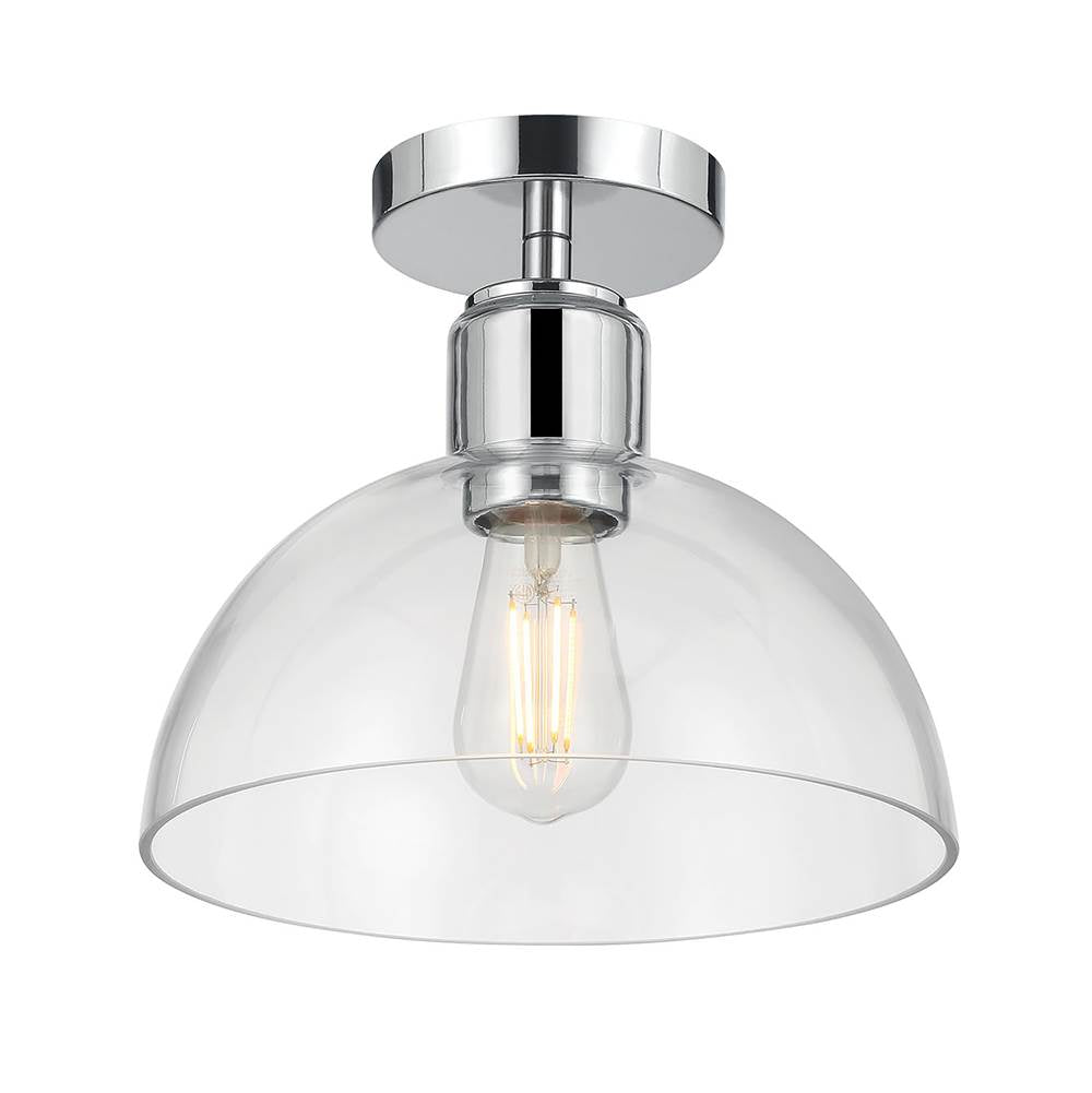 Millennium Lighting 6021-CH Chrome Knightsdale 10'' Wide 1-light Semi-flush Mount Image 1