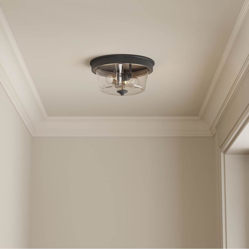 Millennium Lighting 64102-MB Matte Black Strayhan 13'' 2-light Flush Mount - Matte Black Image 2
