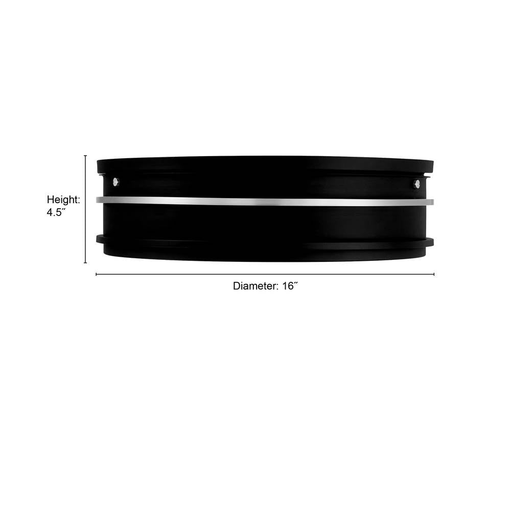 Millennium Lighting 90203-MB/VB Matte Black Stralara  16'' Wide 3-light Flush Mount Image 2