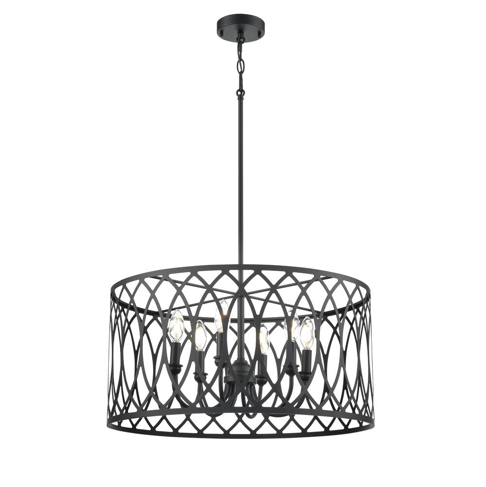 Millennium Lighting 42106-MB Matte Black Arelyn 23'' Wide 6-light Pendant - Matte Black Image 1