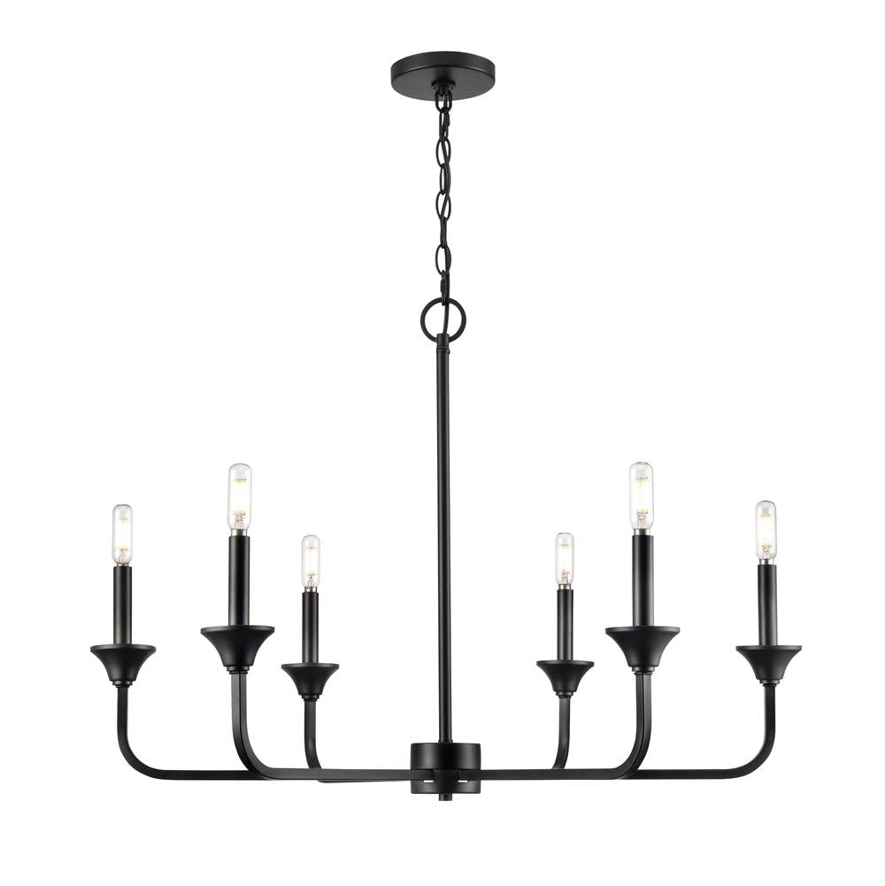 Millennium Lighting 97326-MB Matte Black Chandelier Ceiling Light Image 1