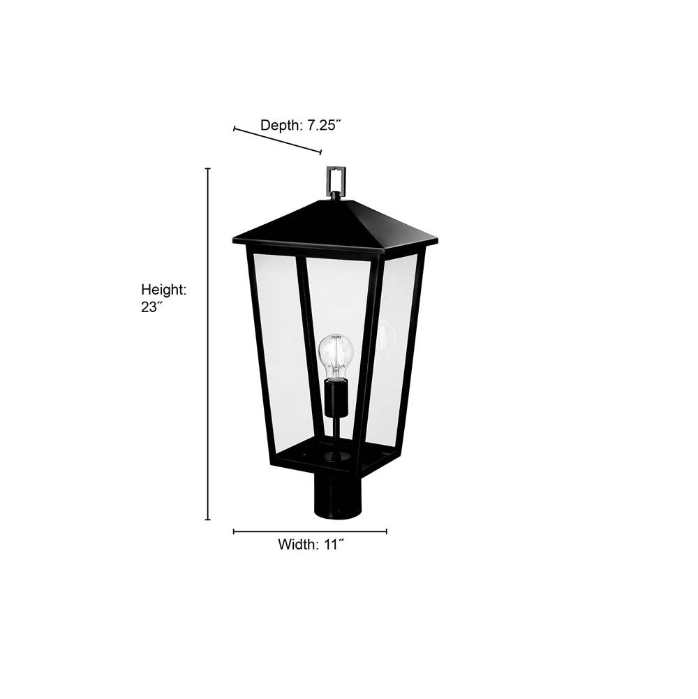 Millennium Lighting 198301-PBK Powder Coated Black Munger 23'' High 1-light Outdoor Post Lantern - Powder Coated Black Image 2