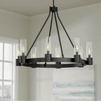 Millennium Lighting 9908-MB Matte Black Evandrel 32'' Wide 8-light Chandelier Image 4