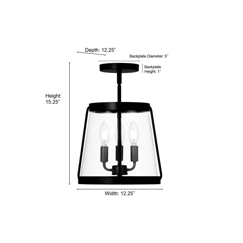 Millennium Lighting 230103-VB Vintage Brass Adabella 12.25'' Wide 3-light Semi-flush Mount Image 2