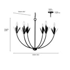 Millennium Lighting 12706-MB Matte Black Chandelier Ceiling Light Image 2