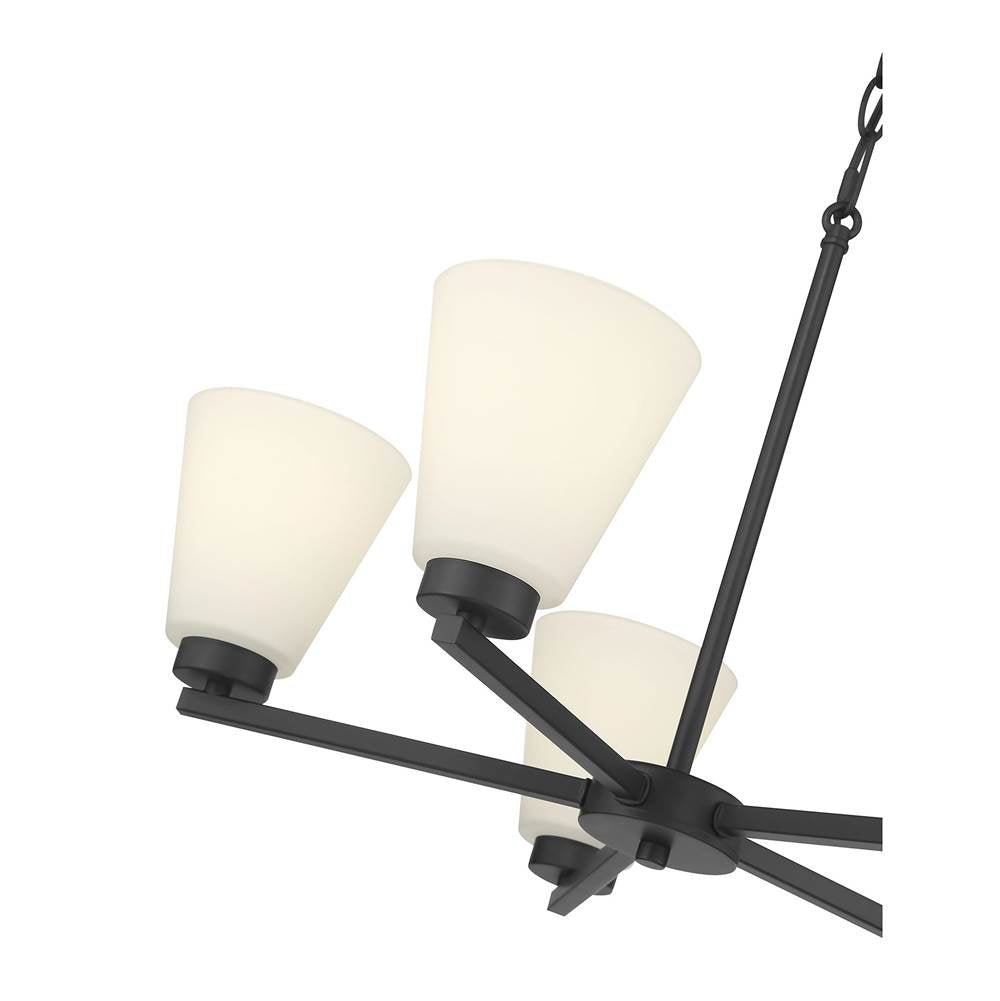 Millennium Lighting 64105WG-MB Matte Black Strayhan 24'' Wide 5-light Chandelier Image 5