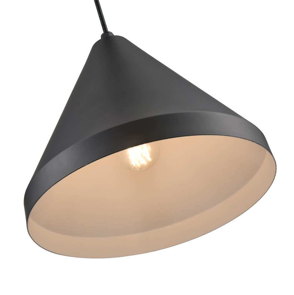 Millennium Lighting RWCC17-SB Satin Black Cord Hung Wide Cone Image 3