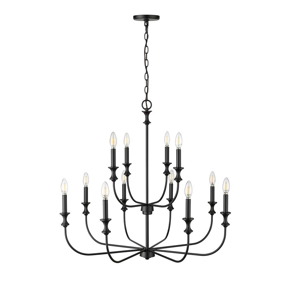 Millennium Lighting 29612-MB Matte Black Chandelier Ceiling Light Image 4