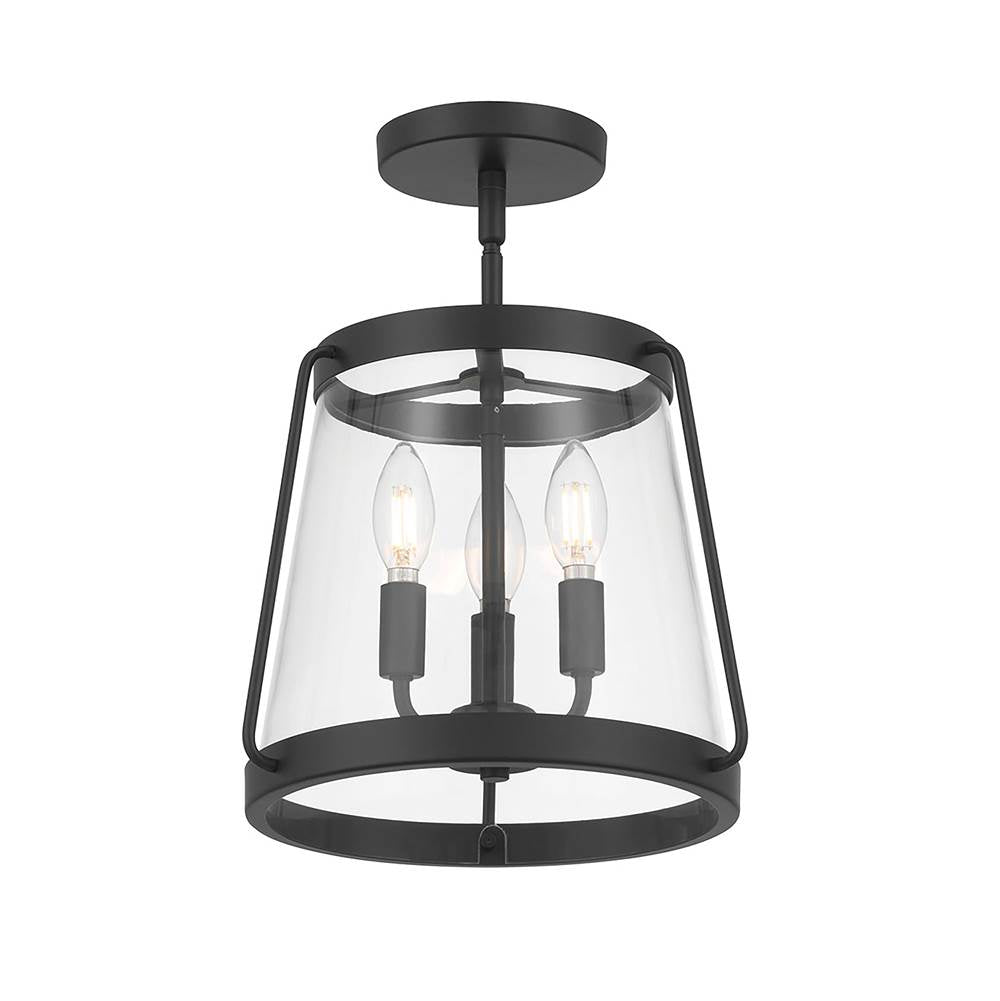 Millennium Lighting 230103-MB Matte Black Adabella 12.25'' Wide 3-light Semi-flush Mount Image 1