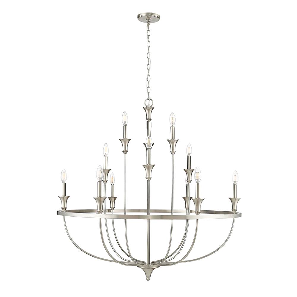 Millennium Lighting 28012-BN Brushed Nickel Chandelier Ceiling Light Image 1