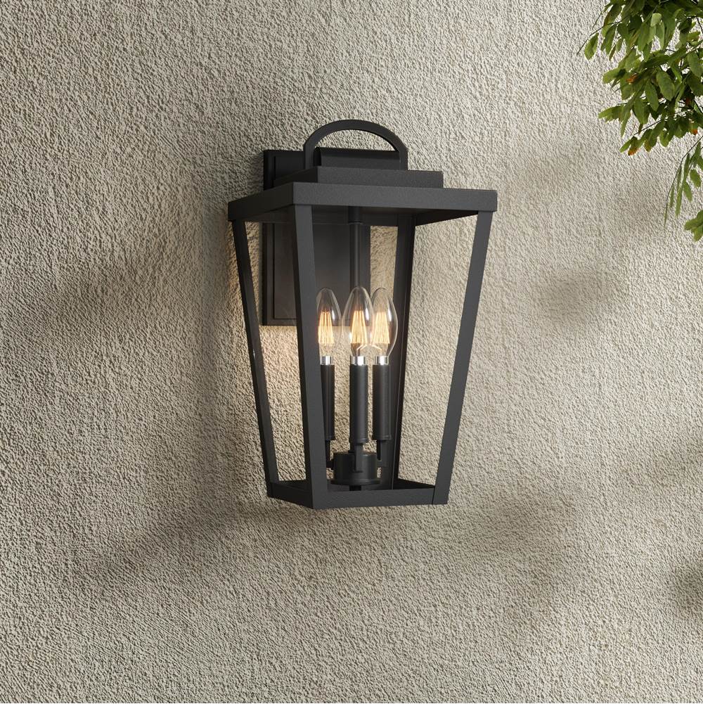 Millennium Lighting 68003-PBK Powder Coated Black Brenwick 17'' High 3-light Outdoor Lantern Image 4