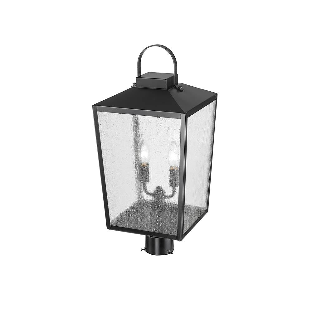 Millennium Lighting 42654-PBK Powder Coated Black Outdoor Post Lantern Image 3