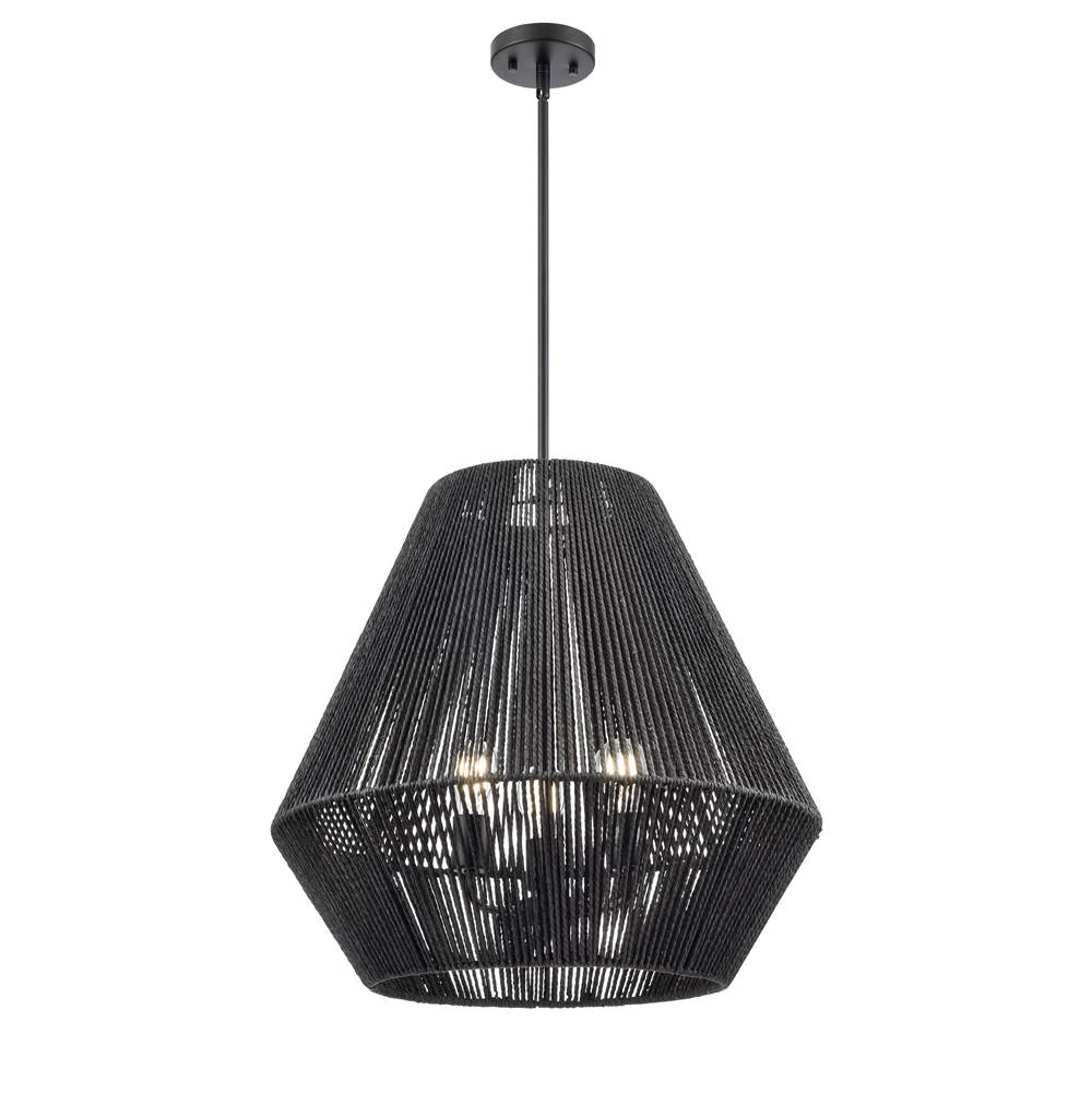 Millennium Lighting 9023-MB Matte Black Elise 22'' Wide 3-light Pendant - Matte Black Image 1
