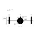 Millennium Lighting 25603-MB Matte Black Skyva 6'' High 3-light Vanity - Matte Black Image 3
