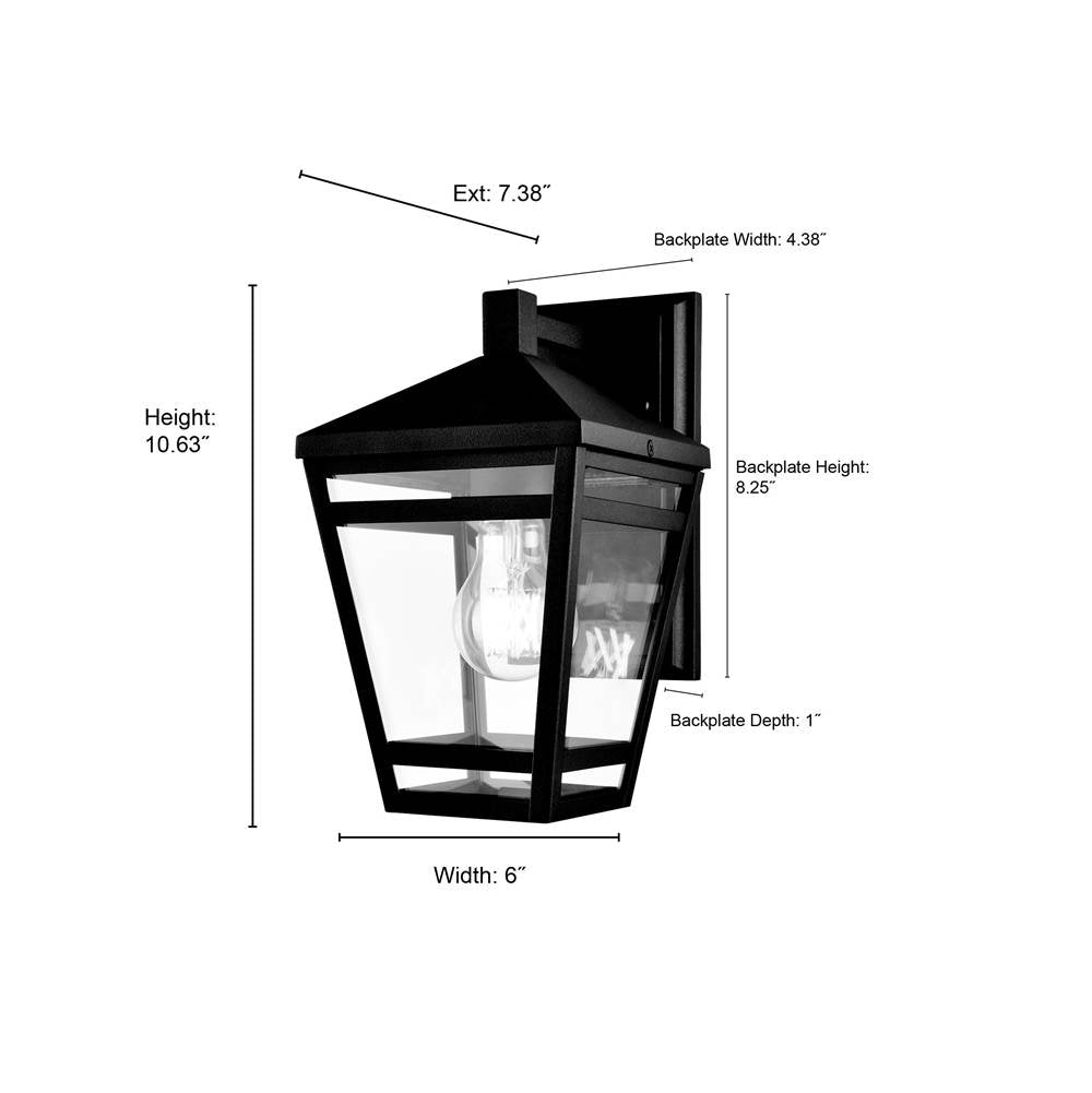 Millennium Lighting 82101-TBK Textured Black Outdoor Wall Sconce Image 2