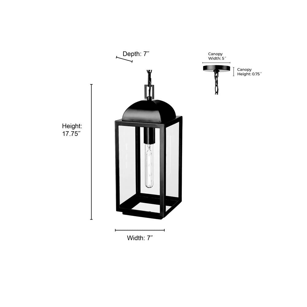 Millennium Lighting 194301-PBK Powder Coated Black Beaufort 7'' Wide 1-light Outdoor Hanging Lantern - Powder Coated Black Image 2