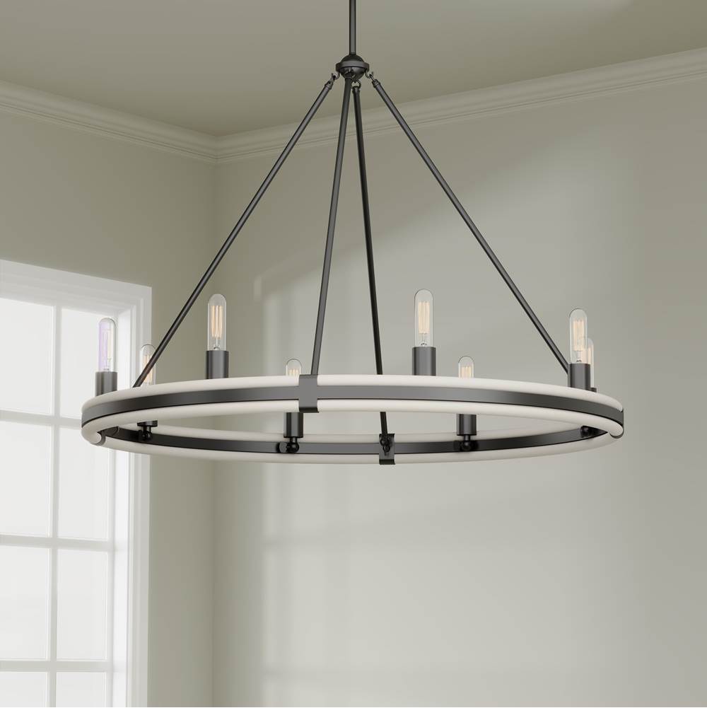 Millennium Lighting 207108-MB Matte Black Rovessa 39'' Wide 8-light Chandelier Image 4