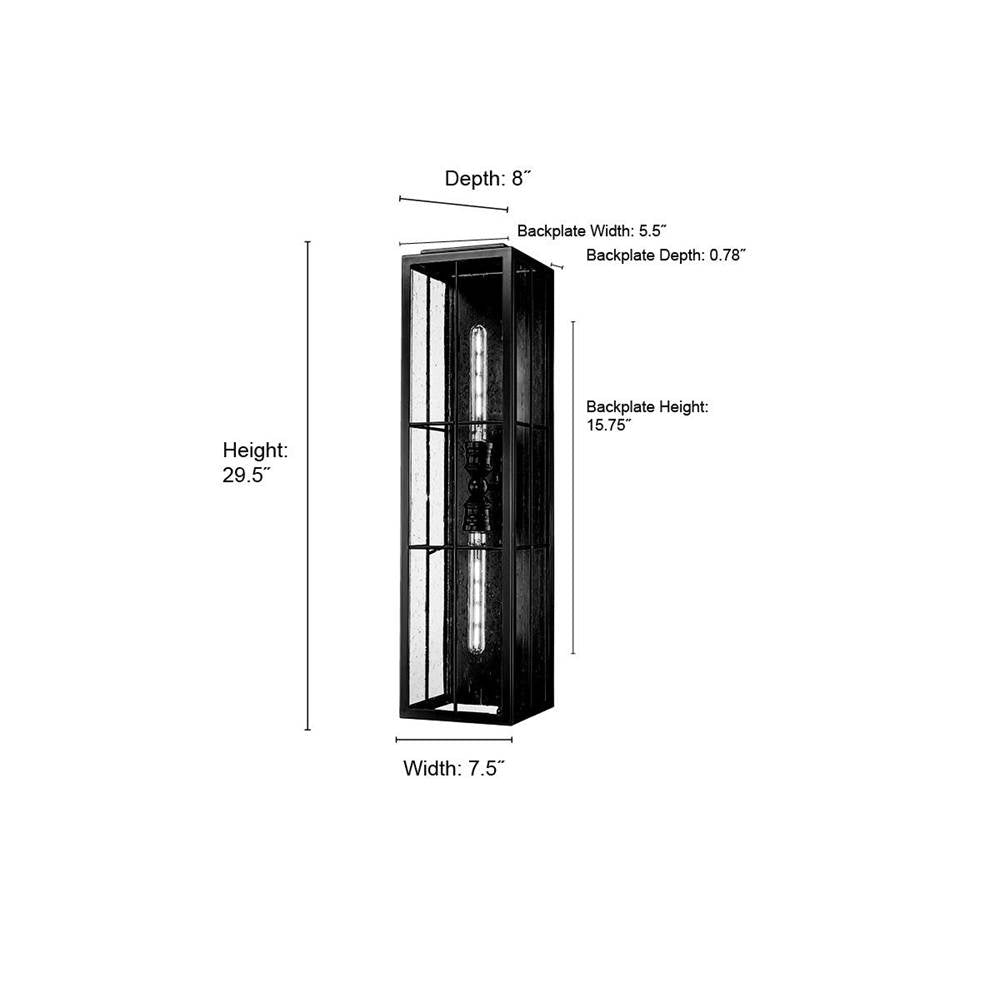 Millennium Lighting 10822-PBK Powder Coated Black Outdoor Wall Sconce Image 2