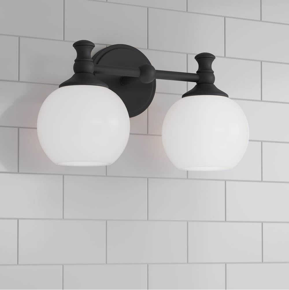 Millennium Lighting 201102-MB Matte Black Orlisse 14.75'' Wide 2-light Vanity Image 4