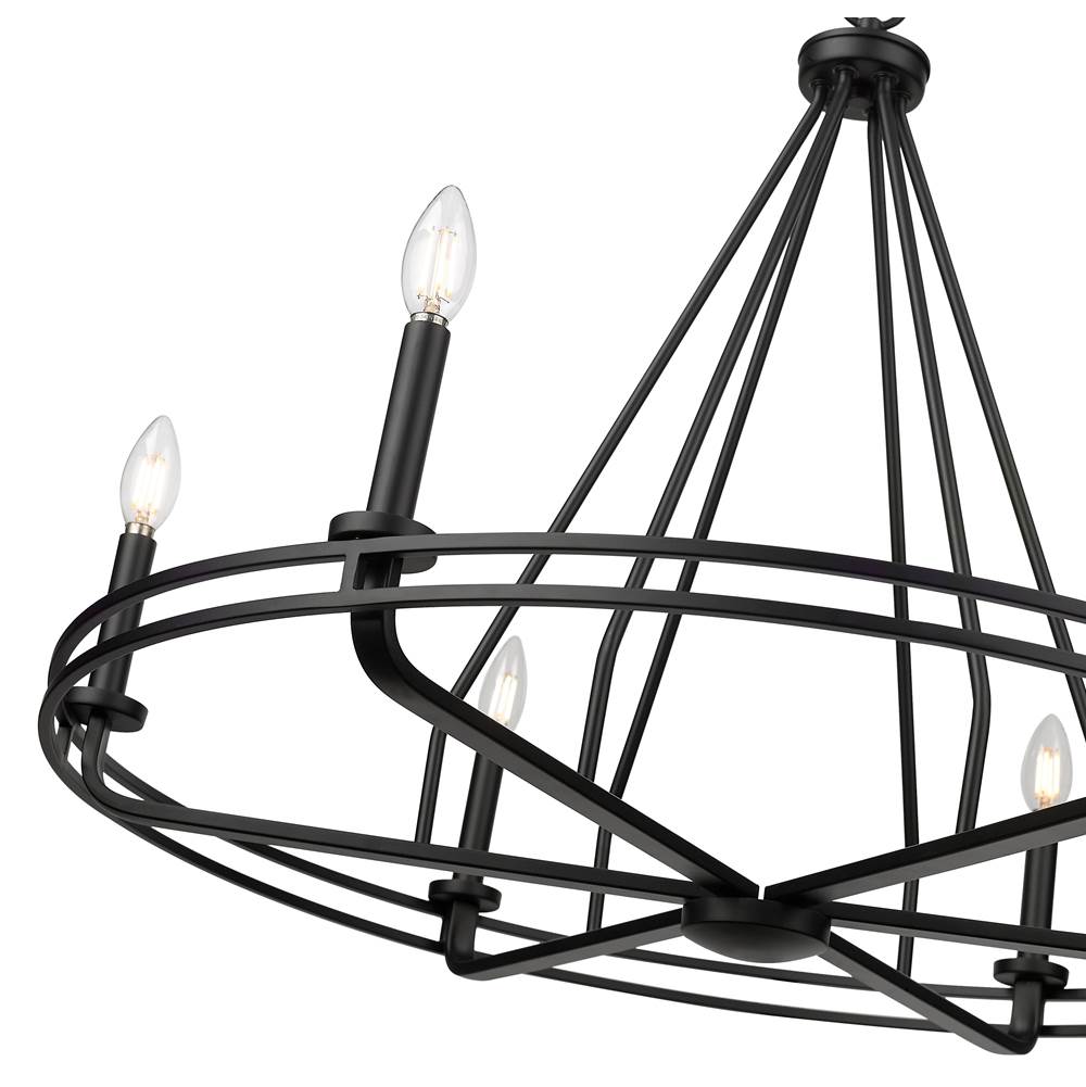 Millennium Lighting 21606-MB Matte Black Jody 32.5'' Wide 6-light Chandelier - Matte Black Image 4