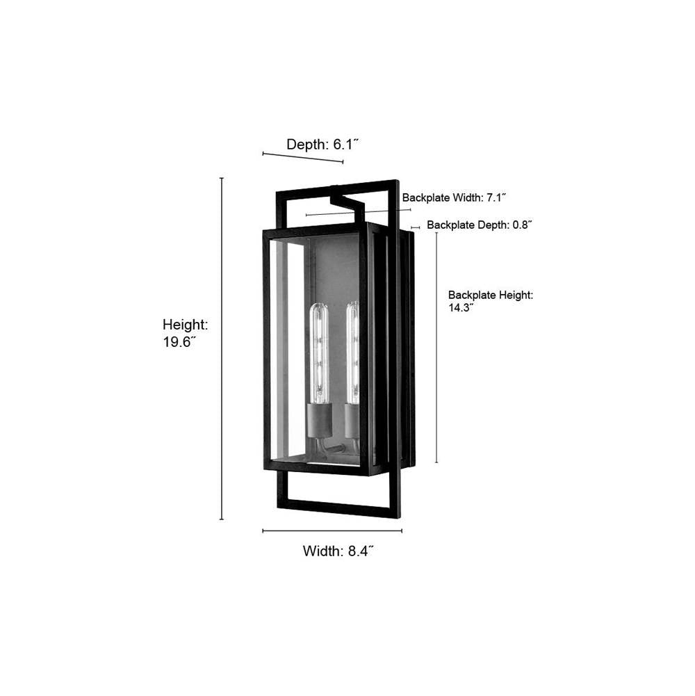 Millennium Lighting 270102-TBK Textured Black Outdoor Wall Sconce Image 3