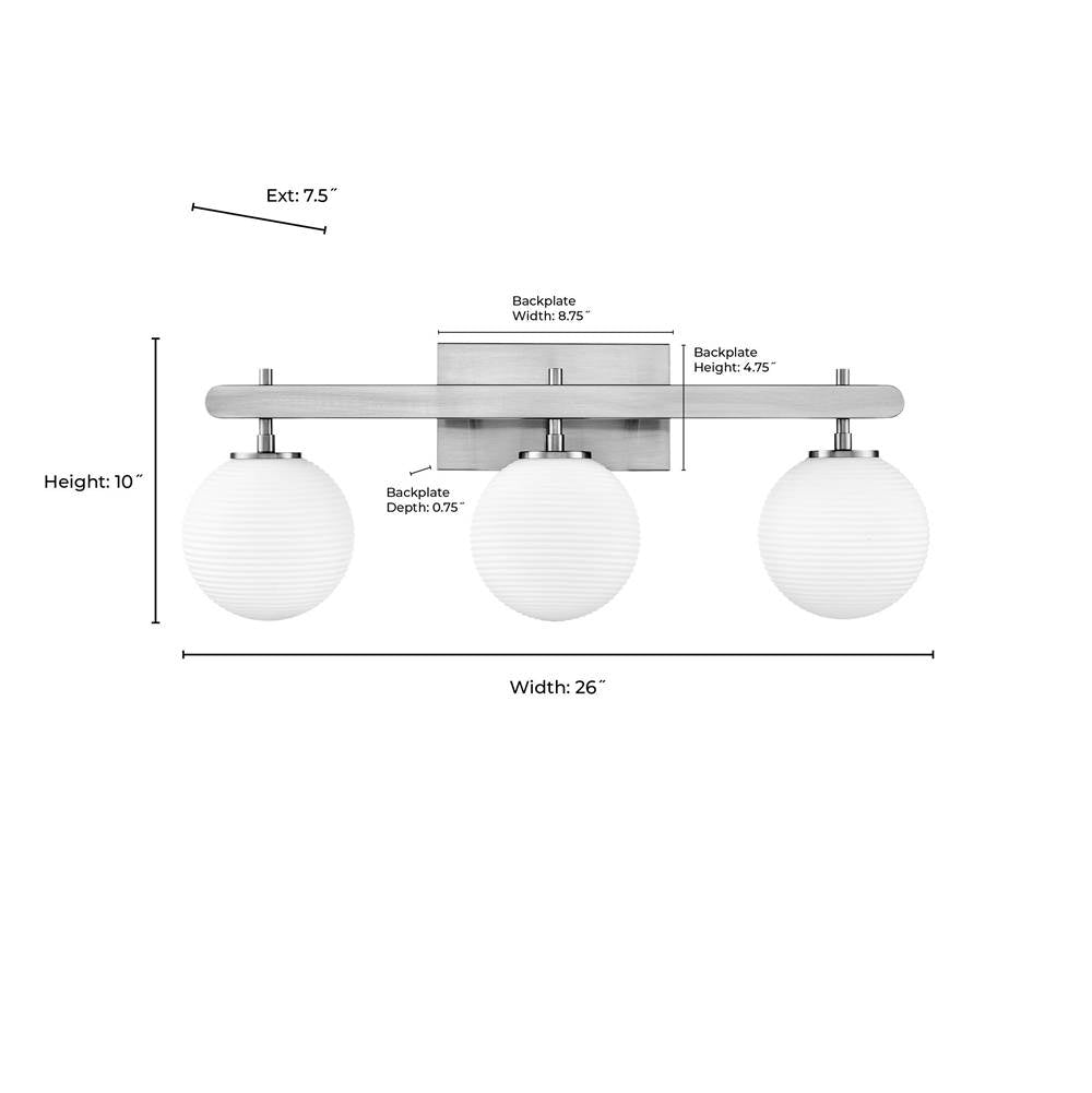 Millennium Lighting 215103-MG Modern Gold Coretta 26'' Wide 3-light Vanity - Modern Gold Image 3