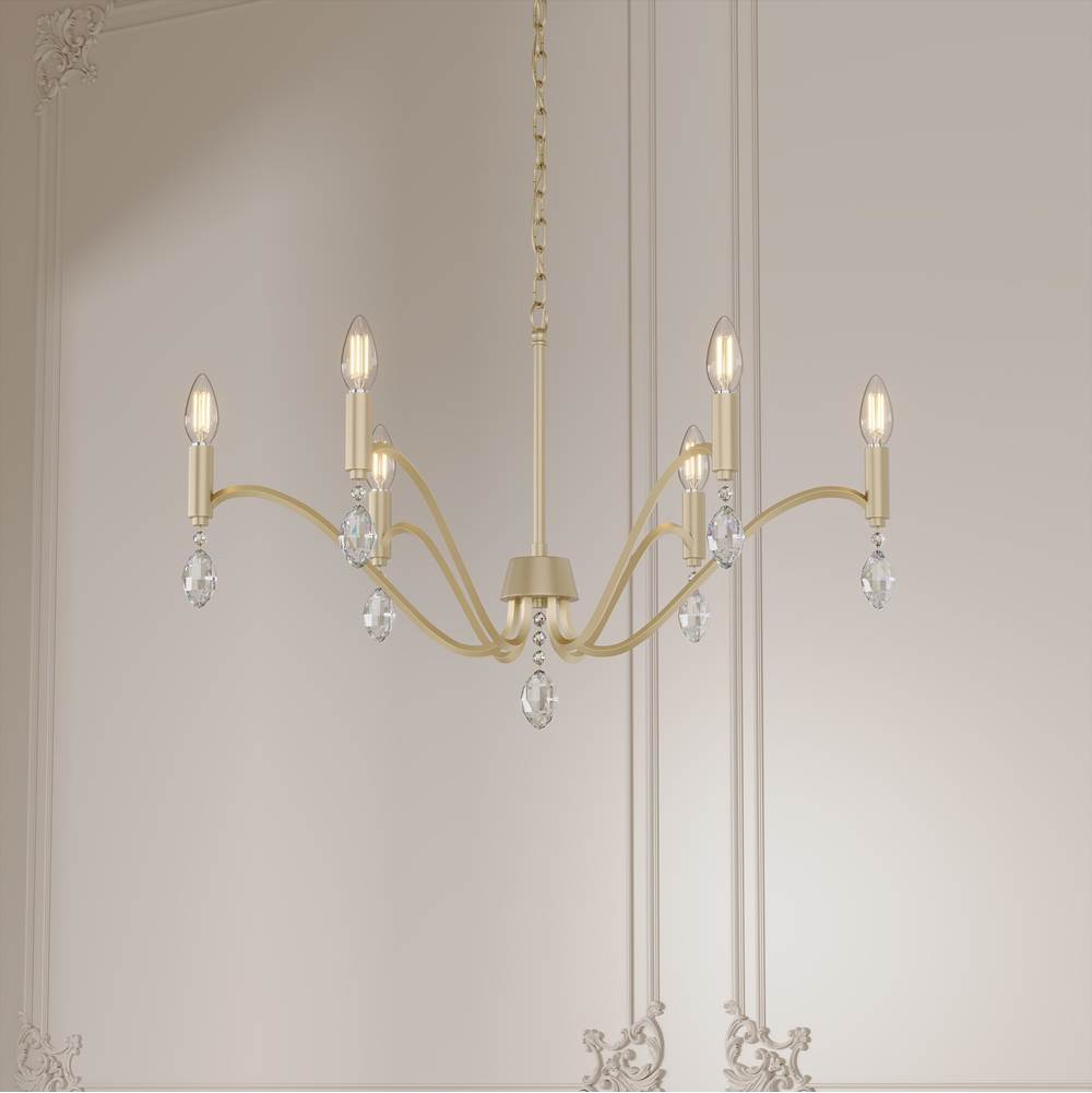 Millennium Lighting 205106-AGSI  Aureline 28'' Wide 6-light Chandelier Image 4
