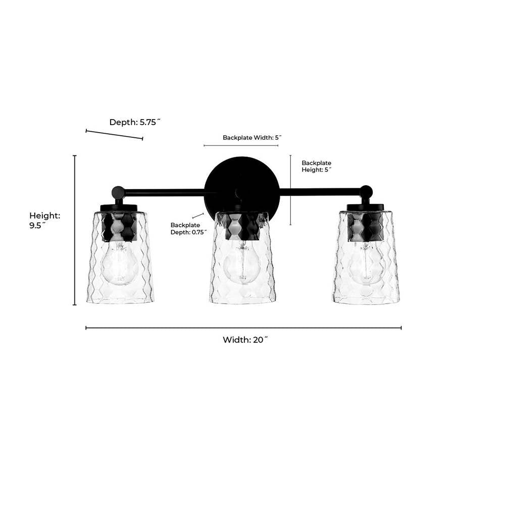 Millennium Lighting 9233-MB Matte Black Vanity Image 3