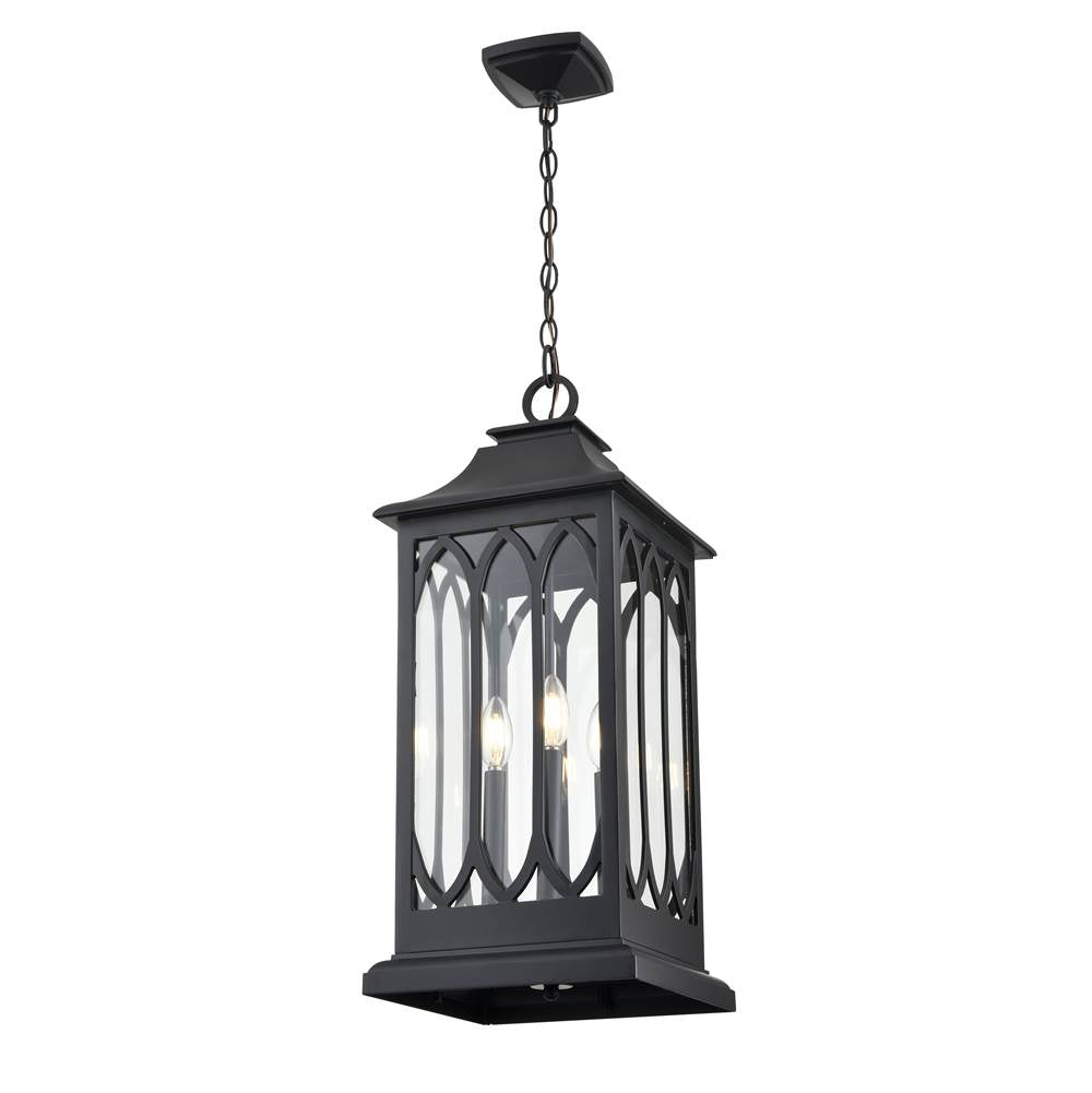 Millennium Lighting 88104-PBK Powder Coated Black Outdoor Hanging Lantern Image 5