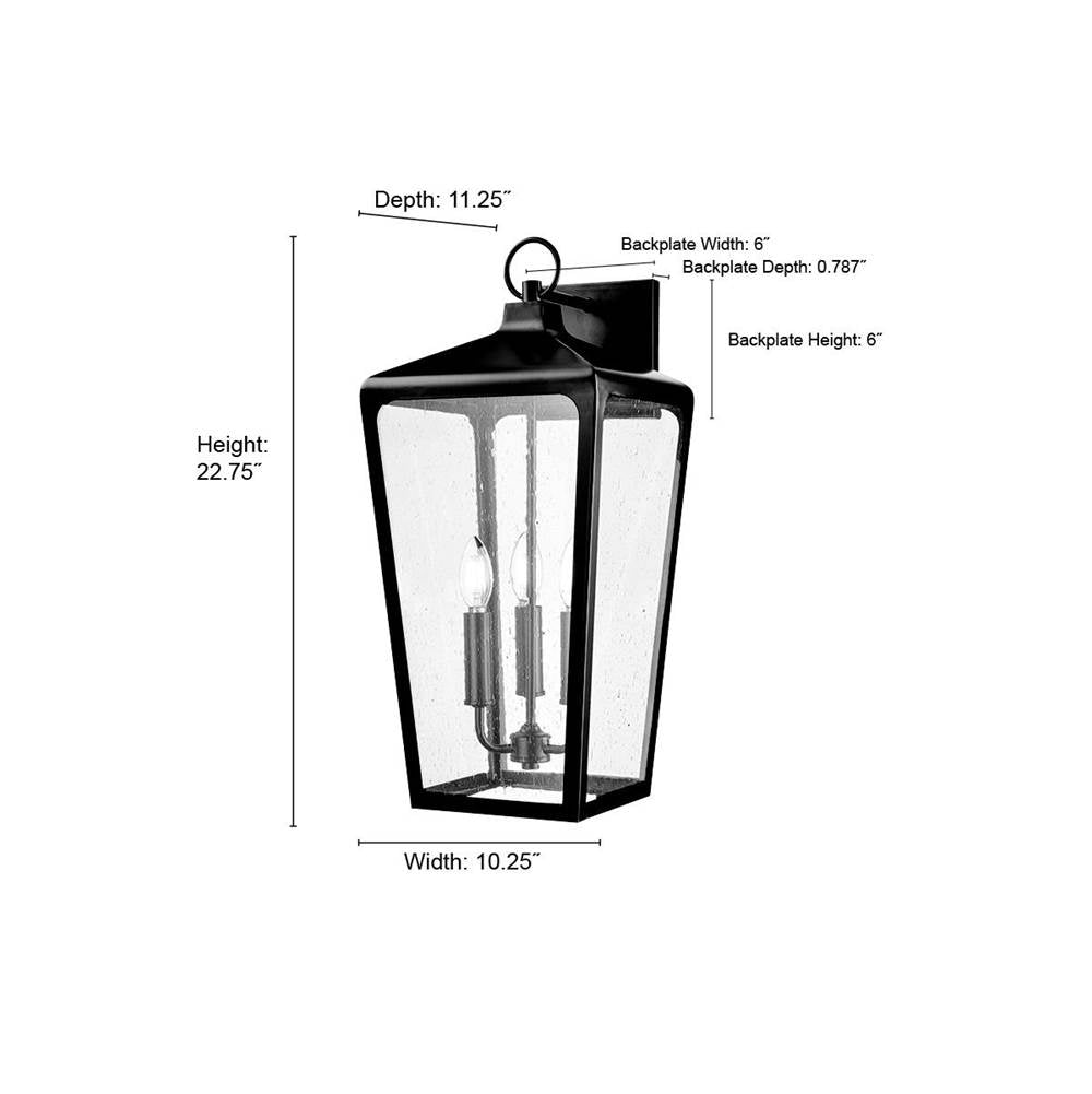 Millennium Lighting 7923-PBK Powder Coated Black Outdoor Wall Sconce Image 3