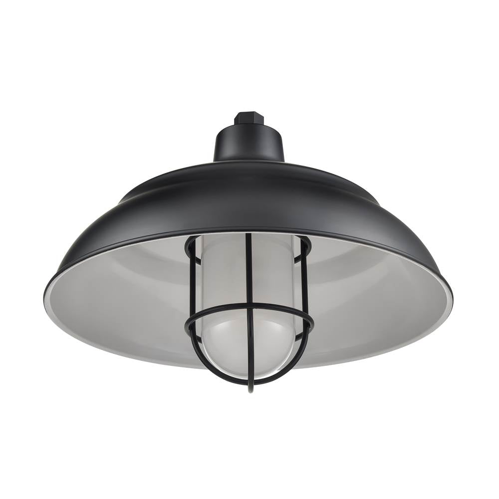 Millennium Lighting RWHCGS17-SB Satin Black R-series 17'' Wide 1-light Indoor/outdoor Warehouse Shade - Satin Black Image 1