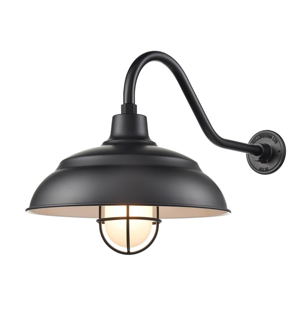 Millennium Lighting RWHCGS17-SB Satin Black R-series 17'' Wide 1-light Indoor/outdoor Warehouse Shade - Satin Black Image 4
